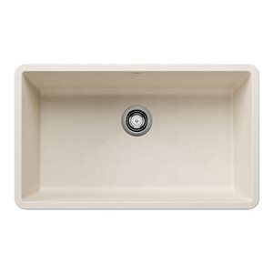 BLANCO Precis SILGRANIT 32-in Super Single Undermount Kitchen Sink - Soft White