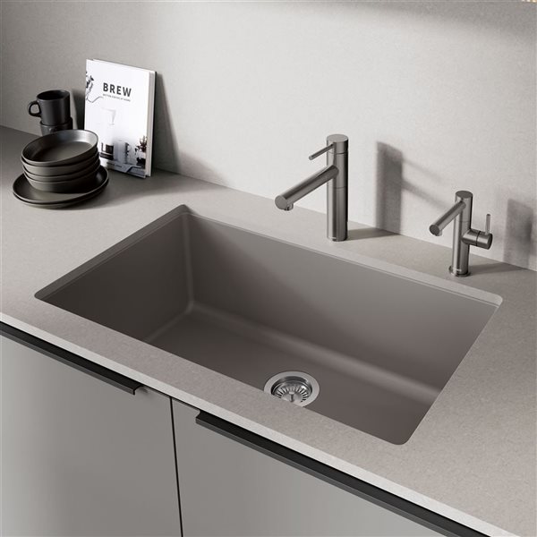 BLANCO Precis SILGRANIT 32-in Super Single Undermount Kitchen Sink - Volcano Grey