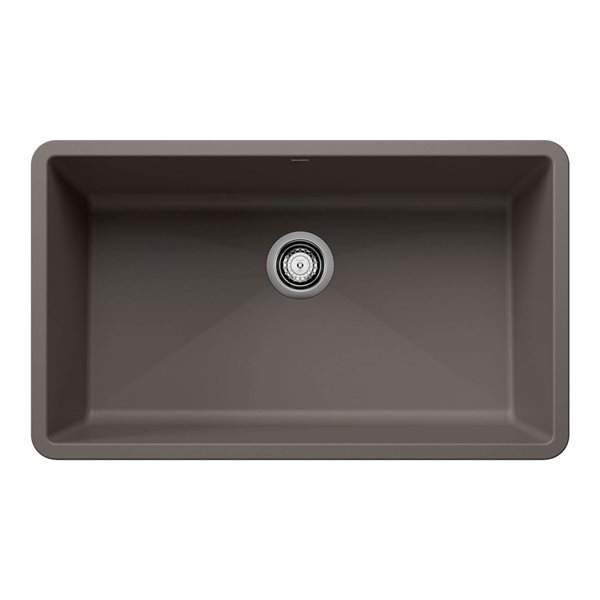 BLANCO Precis SILGRANIT 32-in Super Single Undermount Kitchen Sink - Volcano Grey