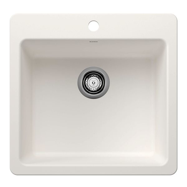 BLANCO Liven SILGRANIT 21-in Single Bowl Dual Mount Kitchen Sink - White