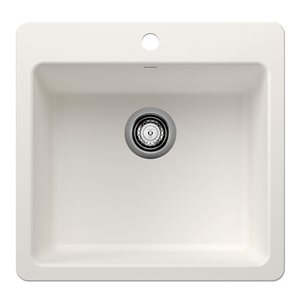 BLANCO Liven SILGRANIT 21-in Single Bowl Dual Mount Kitchen Sink - White