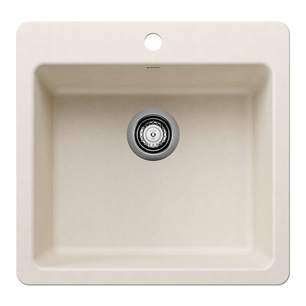 BLANCO Liven SILGRANIT 21-in Single Bowl Dual Mount Kitchen Sink - Soft White