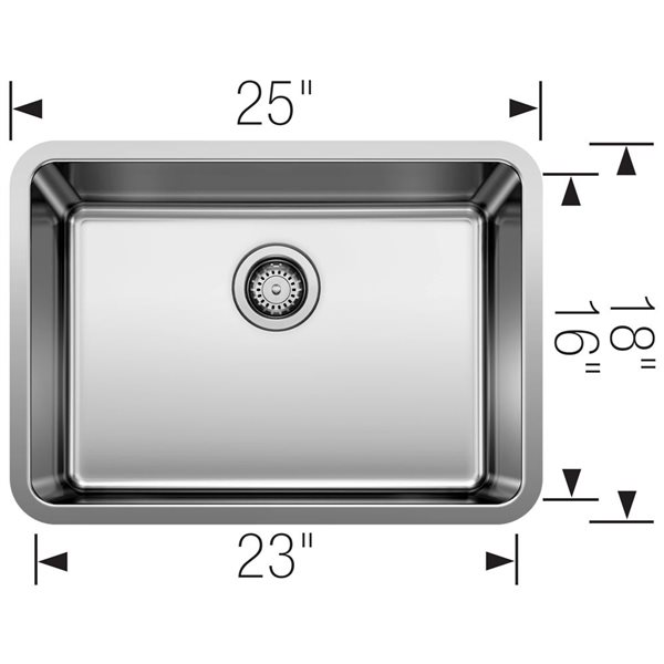 BLANCO Formera 25-in Single Bowl Undermount Stainless Steel Kitchen Sink