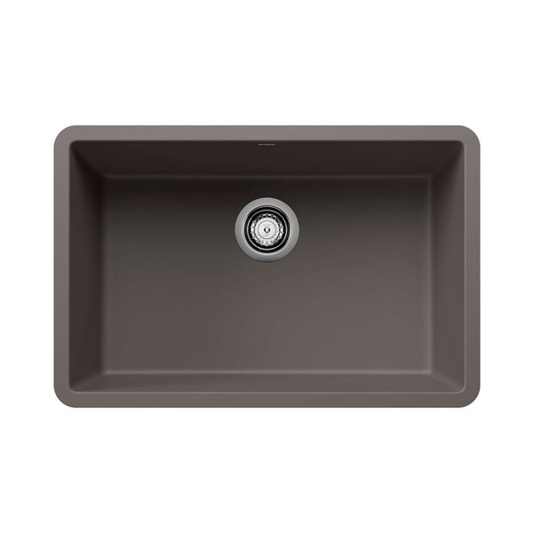 BLANCO Precis SILGRANIT 27-in Single Bowl Undermount Kitchen Sink - Volcano Grey