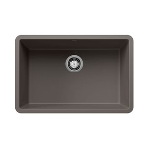 BLANCO Precis SILGRANIT 27-in Single Bowl Undermount Kitchen Sink - Volcano Grey