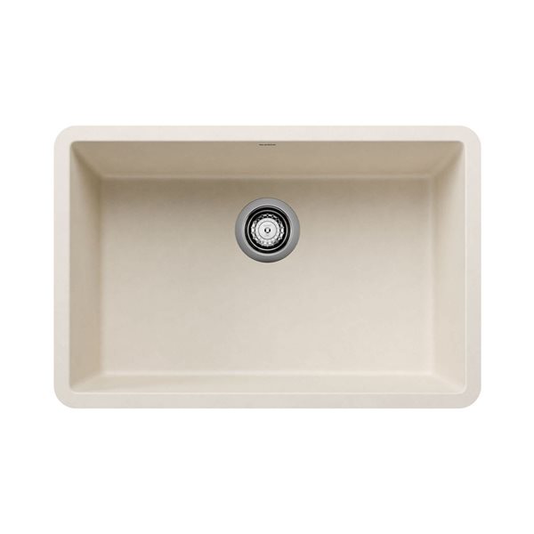 BLANCO Precis SILGRANIT 27-in Single Bowl Undermount Kitchen Sink - Soft White