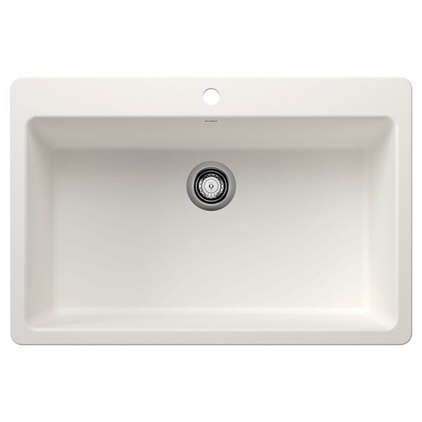 BLANCO Liven SILGRANIT 33-in Super Single Dual Mount Kitchen Sink - White