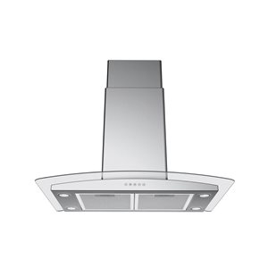 Hotte de cuisine pour îlot hybride Blue Ocean 36 po 900 pi³/min en acier inoxydable, 65 dB