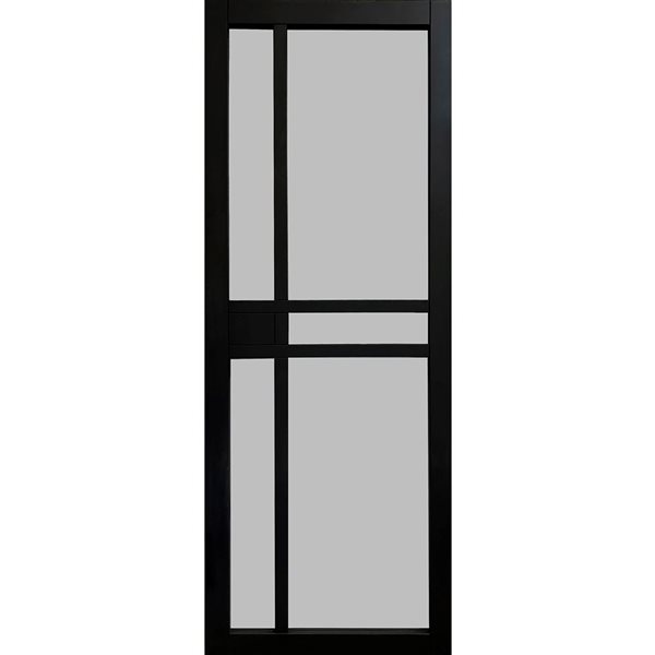 Garson GREENWICH 32-in x 80-in x 1 3/8-in Black Primed Glazed Glass Door w Handle Set