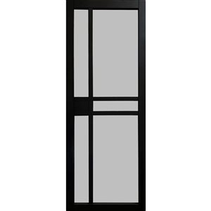 Garson GREENWICH 32-in x 80-in x 1 3/8-in Black Primed Glazed Glass Door w Handle Set