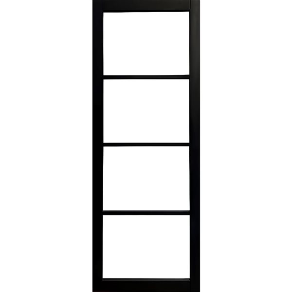 Garson SOHO 30-in x 80-in x 1 3/8-in Black Primed Glazed Clear Glass with Handle Set