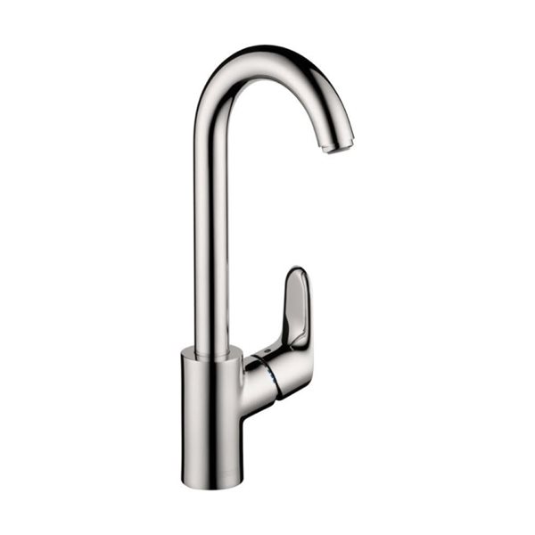 Hansgrohe Focus Polished Chrome 1-Handle High Arc Bar Faucet - 1.5 GPM