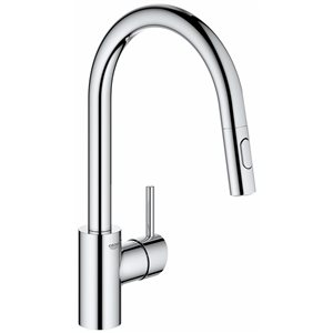 GROHE Concetto Polished Chrome 1-Handle Kitchen Faucet w/ Pull-Down Spray