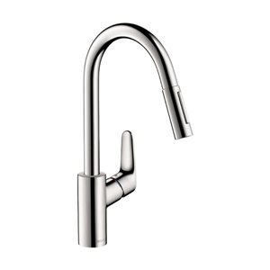 Hansgrohe Focus Stainless Steel Single-Handle Pull-Down Sprayer Kitchen Faucet