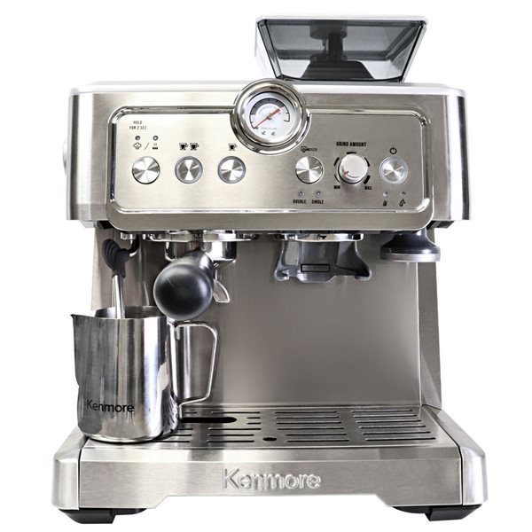 Machine à espresso Kenmore numérique avec broyeur et mousseur à lait, acier inoxydable