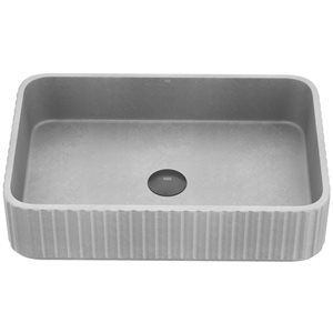 Vasque lavabo rectangle pour salle de bains Windsor de VIGO 21 L. x 14 l. x 5 po h. en composite gris