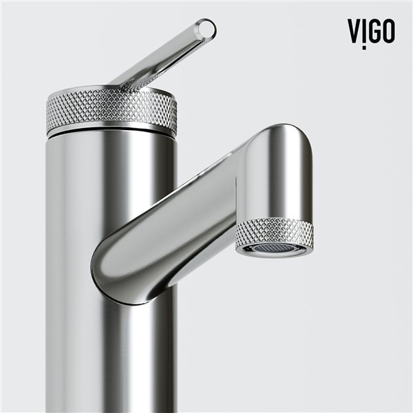 VIGO Orvieto&nbsp;15-in W x&nbsp;24-in L Concreto Stone Grey Rectangle Vessel Bathroom Sink w/ Faucet/Drain - Brushed Nickel