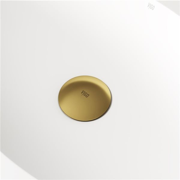 VIGO Brushed Brushed Gold Bathroom Sink Pop-Up Drain with Overflow