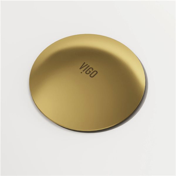 VIGO Brushed Brushed Gold Bathroom Sink Pop-Up Drain with Overflow