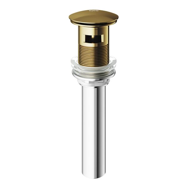 VIGO 1.75" W Bathroom Sink Pop-Up Drain with Overflow in Matte Gold