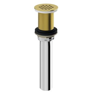 Drain bouton-poussoir VIGO pour lavabo vasque de salle de bain 1.75" L avec grille or brossé mat