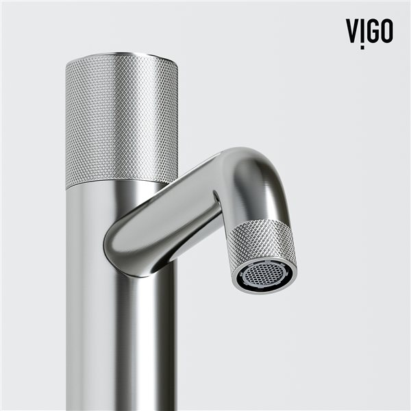 VIGO Cadman&nbsp;14-in x&nbsp;21-in Concreto Stone Grey Rectanle Bathroom Vessel with Apollo Faucet/Drain - Brushed Nickel