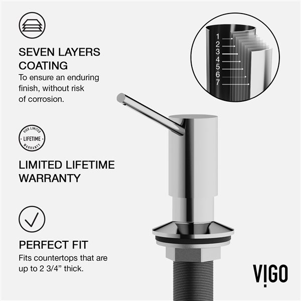 VIGO Braddock&nbsp;10 oz Kitchen Soap Dispenser - Chrome