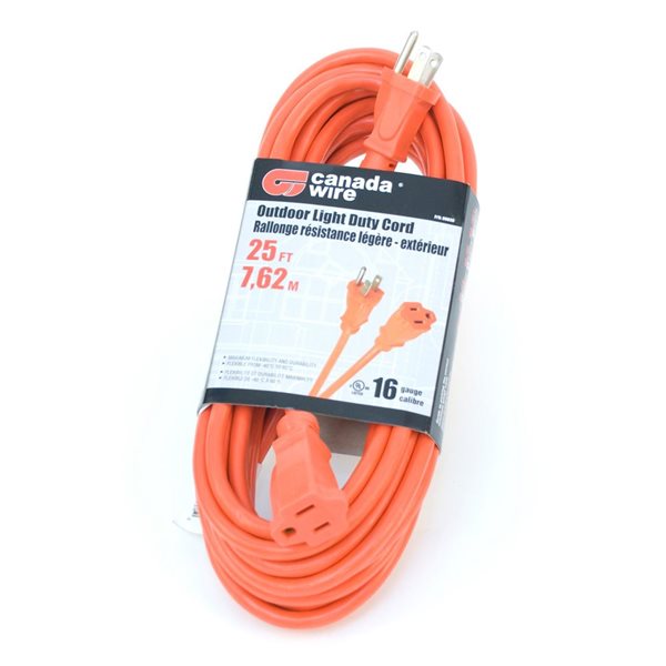 Canada Wire 25-ft Orange TPR/TPE General Extension Cord