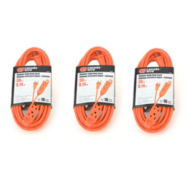 Rallonge électrique générale Canada Wire en TPR/TPE orange de 30 pi