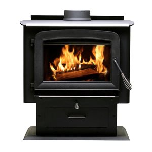 Ashley 2,000 Sq. Ft. Black Pedestal Wood Stove