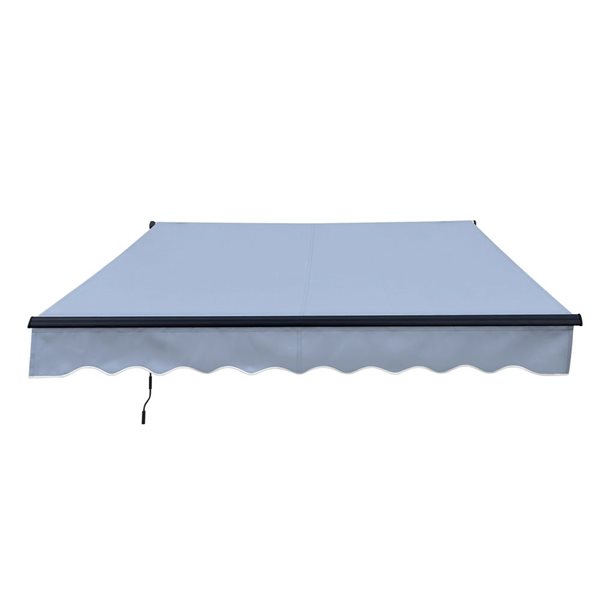 ALEKO 10 x 8-ft Retractable Patio Awning - Black Frame - Silver Grey