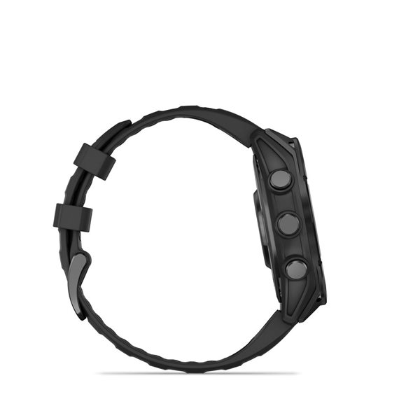 Montre intelligente GPS fēnix 8 Garmin 47 mm à écran AMOLED avec bracelet en silicone noir