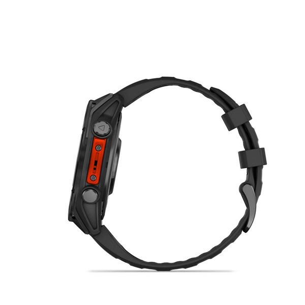 Montre intelligente GPS fēnix 8 Garmin 47 mm à écran AMOLED avec bracelet en silicone noir