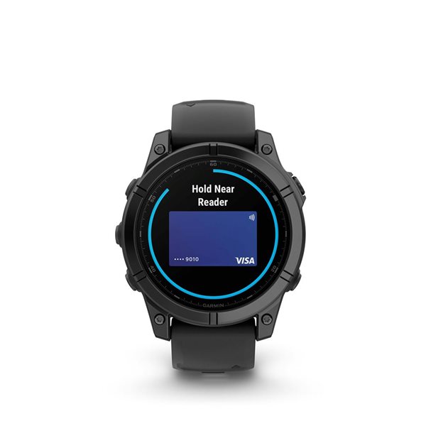 Montre intelligente GPS fēnix E Garmin 47 mm à écran AMOLED avec bracelet en silicone noir