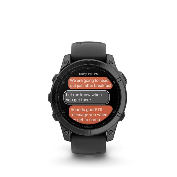 Montre intelligente GPS fēnix E Garmin 47 mm à écran AMOLED avec bracelet en silicone noir