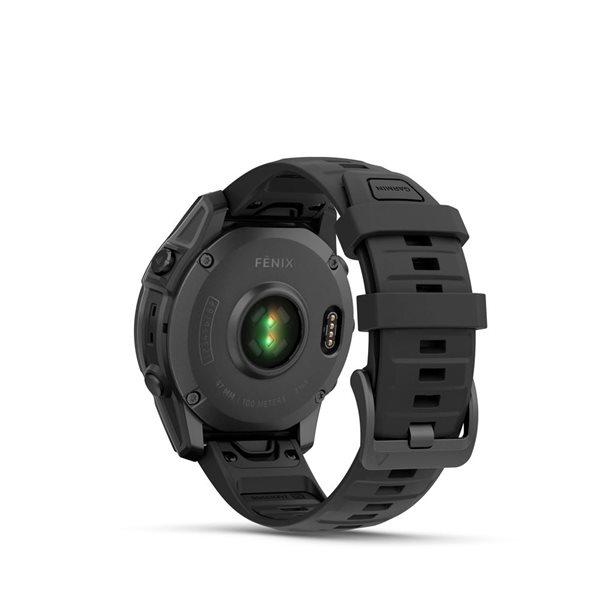 Montre intelligente GPS fēnix E Garmin 47 mm à écran AMOLED avec bracelet en silicone noir