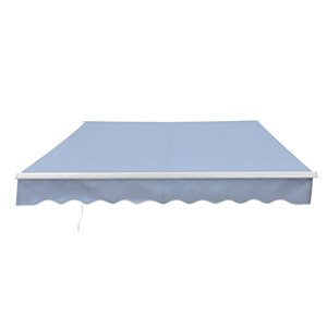 ALEKO 10 x 8-ft Retractable White Frame Patio Awning - Silver Grey