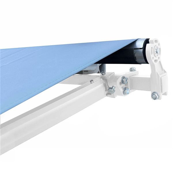 ALEKO 12 x 10-ft Retractable White Frame Patio Awning - Sky Blue