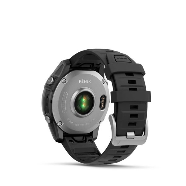 Montre intelligente GPS fēnix E Garmin 47 mm à écran AMOLED avec bracelet en silicone noir