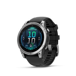 Montre intelligente GPS fēnix E Garmin 47 mm à écran AMOLED avec bracelet en silicone noir