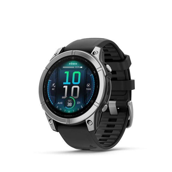 Garmin fēnix E AMOLED Display 47-mm GPS Smartwatch w/ Black Silicone Band