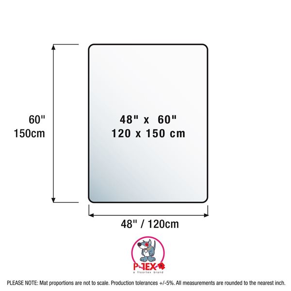 P-Tex 48 x 60-in Clear Anti-Microbial Pet Station Mat for Hard Floors