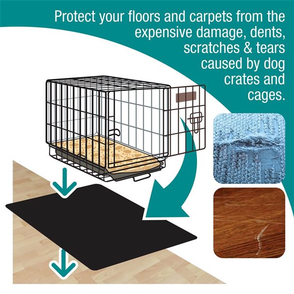 P-Tex 20 x 26-in Black Polypropylene Pet Crate Floor Protection Mat