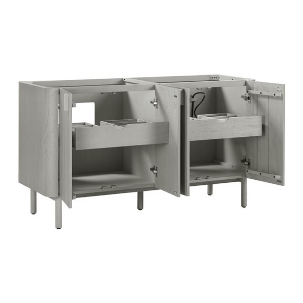 Meuble-lavabo double autoportant Blakely d'Avanity MDF/placage bois chêne gris 60 po pour salle de bains