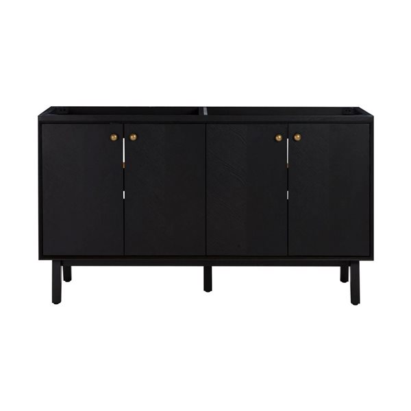 Avanity Adele 60-in Black Oak MDF/Wood Veneer Freestanding Double Bathroom Vanity Cabinet