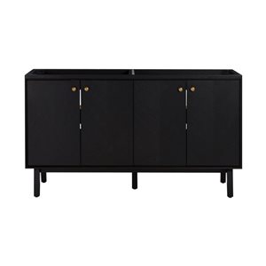 Avanity Adele 60-in Black Oak MDF/Wood Veneer Freestanding Double Bathroom Vanity Cabinet