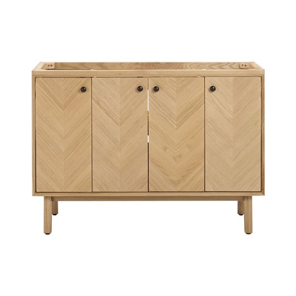 Avanity Adele 48-in Natural Oak MDF/Wood Veneer Freestanding Single Sink Bathroom Vanity Cabinet