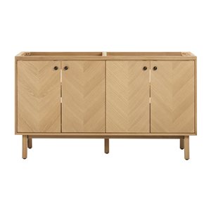 Avanity Adele 60-in Natural Oak MDF/Wood Veneer Freestanding Double Bathroom Vanity Cabinet