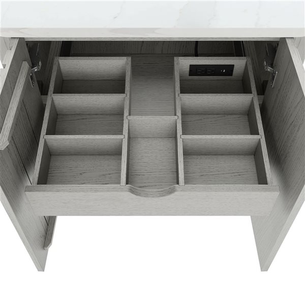 Meuble-lavabo autoportant Blakely d'Avanity MDF/placage bois chêne gris 48 po pour salle de bains