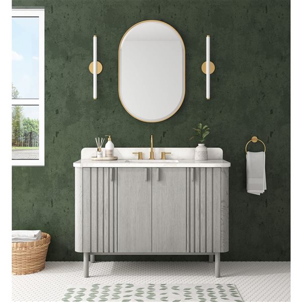 Meuble-lavabo autoportant Blakely d'Avanity MDF/placage bois chêne gris 48 po pour salle de bains